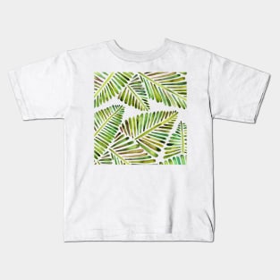 Green Banana Leaves Pattern Kids T-Shirt